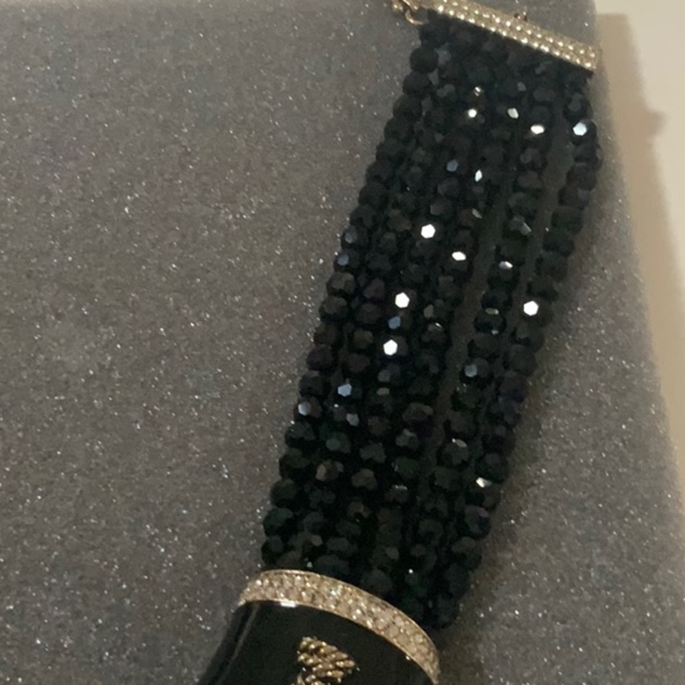 Black And Gold Crystal Shell Statement Necklace A… - image 5